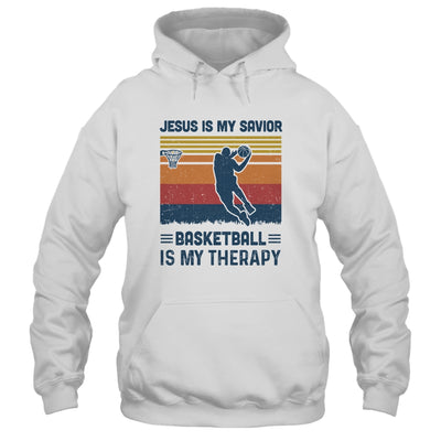 Jesus Is My Savior Basketball Is My Therapy Vintage Christian Gift T-Shirt & Hoodie | Teecentury.com