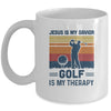 Jesus Is My Savior Golf Is My Therapy Vintage Christian Gift Mug Coffee Mug | Teecentury.com
