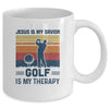 Jesus Is My Savior Golf Is My Therapy Vintage Christian Gift Mug Coffee Mug | Teecentury.com