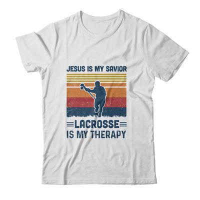 Jesus Is My Savior Lacrosse Is My Therapy Vintage Christian Gift T-Shirt & Hoodie | Teecentury.com