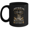 Jesus Is My Savior Riding Is My Therapy Funny Motorcycle Mug Coffee Mug | Teecentury.com