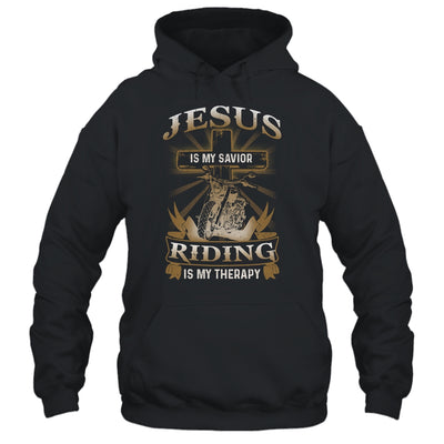 Jesus Is My Savior Riding Is My Therapy Funny Motorcycle T-Shirt & Hoodie | Teecentury.com