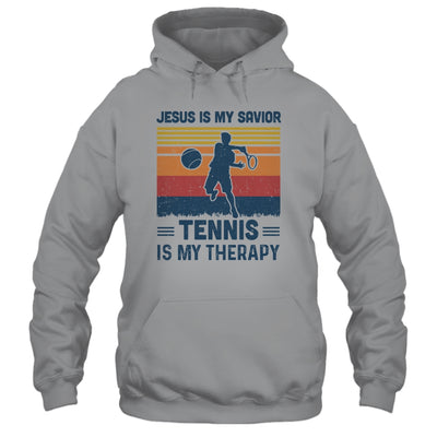 Jesus Is My Savior Tennis Is My Therapy Vintage Christian Gift T-Shirt & Hoodie | Teecentury.com