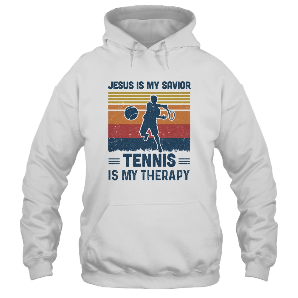 Jesus Is My Savior Tennis Is My Therapy Vintage Christian Gift T-Shirt & Hoodie | Teecentury.com