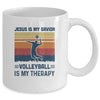 Jesus Is My Savior Volleyball Is My Therapy Vintage Christian Gift Mug Coffee Mug | Teecentury.com