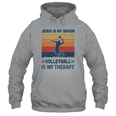 Jesus Is My Savior Volleyball Is My Therapy Vintage Christian Gift T-Shirt & Hoodie | Teecentury.com