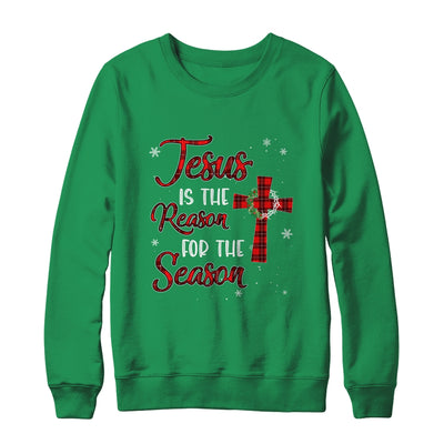 Jesus Is The Reason For The Season Christmas Plaid Christian T-Shirt & Sweatshirt | Teecentury.com