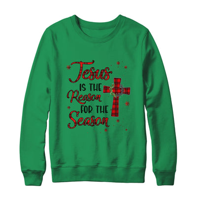 Jesus Is The Reason For The Season Plaid Christian Christmas T-Shirt & Sweatshirt | Teecentury.com