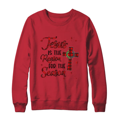 Jesus Is The Reason For The Season Plaid Christian Christmas T-Shirt & Sweatshirt | Teecentury.com