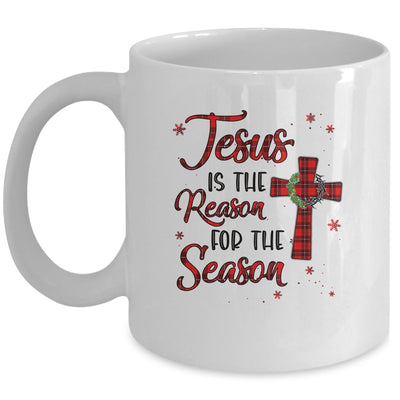 Jesus Is The Reason For The Season Plaid Christian Christmas Mug Coffee Mug | Teecentury.com