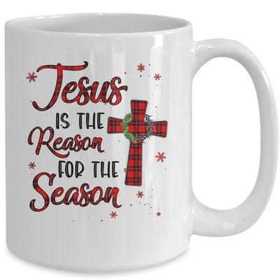 Jesus Is The Reason For The Season Plaid Christian Christmas Mug Coffee Mug | Teecentury.com