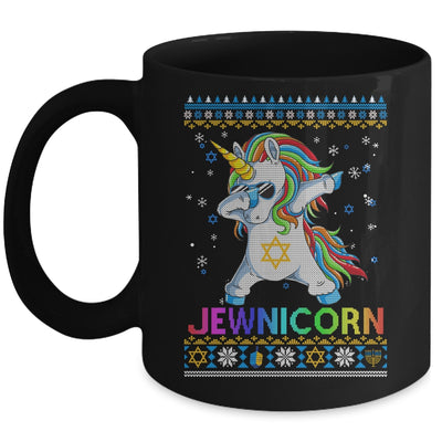 Jewnicorn Ugly Hanukkah Sweater Dabbing Unicorn Chanukah Mug Coffee Mug | Teecentury.com
