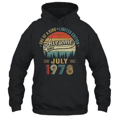 July 1978 Vintage 45 Years Old Retro 45th Birthday Shirt & Hoodie | teecentury