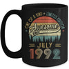 July 1992 Vintage 30 Years Old Retro 30th Birthday Mug Coffee Mug | Teecentury.com