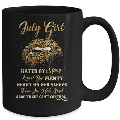 July Girl Birthday Funny Leopard Lips Women Mug Coffee Mug | Teecentury.com