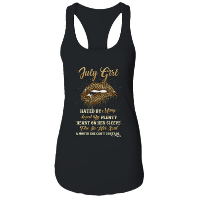 July Girl Birthday Funny Leopard Lips Women T-Shirt & Tank Top | Teecentury.com