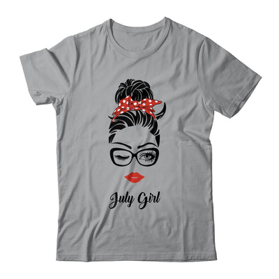 July Girl Woman Face Wink Eyes Lady Face Birthday Gift T-Shirt & Tank Top | Teecentury.com
