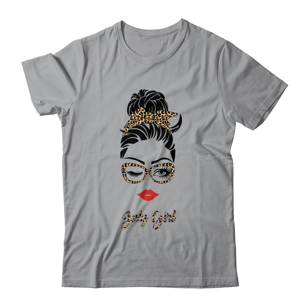 July Girl Woman Lips Eyes Lady Leopard Birthday Gift T-Shirt & Tank Top | Teecentury.com