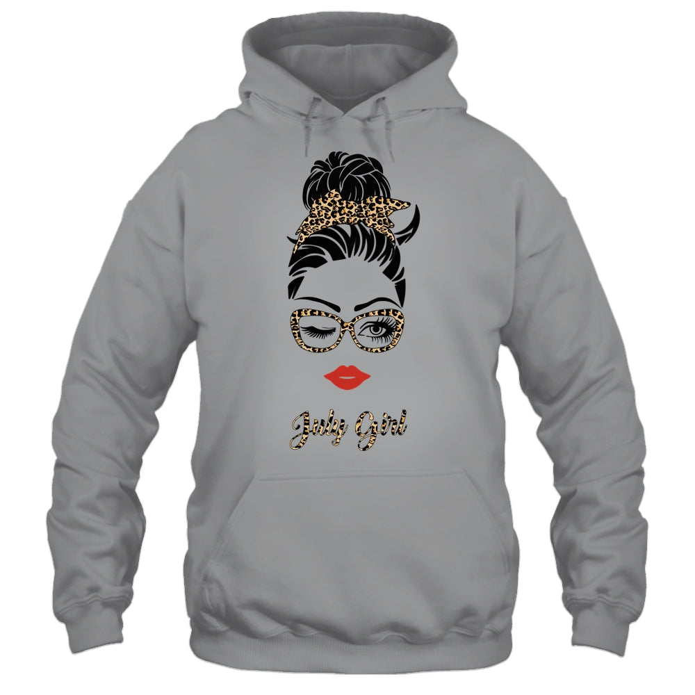 July Girl Woman Lips Eyes Lady Leopard Birthday Gift T-Shirt & Tank Top | Teecentury.com