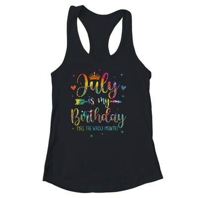 July Is My Birthday Yes The Whole Month Tie Dye Leopard Shirt & Tank Top | teecentury