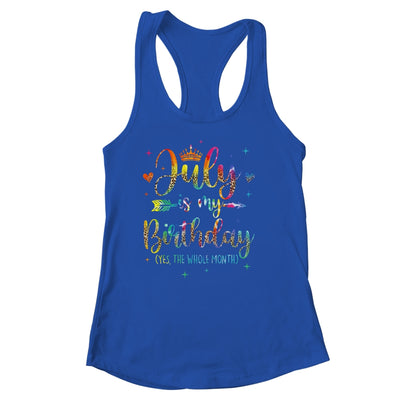 July Is My Birthday Yes The Whole Month Tie Dye Leopard Shirt & Tank Top | teecentury