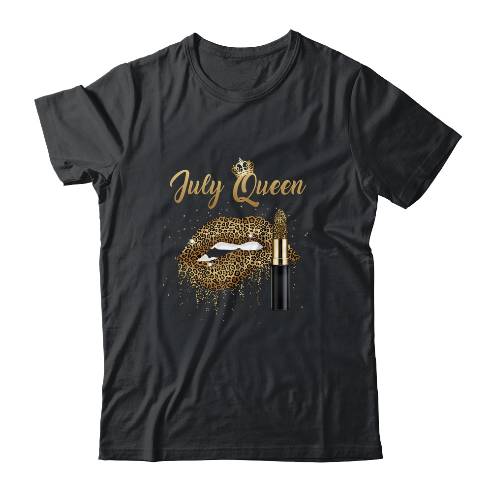 July Queen Girl Leopard Birthday Lips Lipstick Women T-Shirt & Tank Top | Teecentury.com