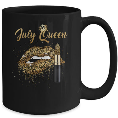 July Queen Girl Leopard Birthday Lips Lipstick Women Mug Coffee Mug | Teecentury.com
