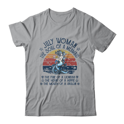 July Woman The Soul Of A Mermaid Vintage Birthday Gift T-Shirt & Tank Top | Teecentury.com