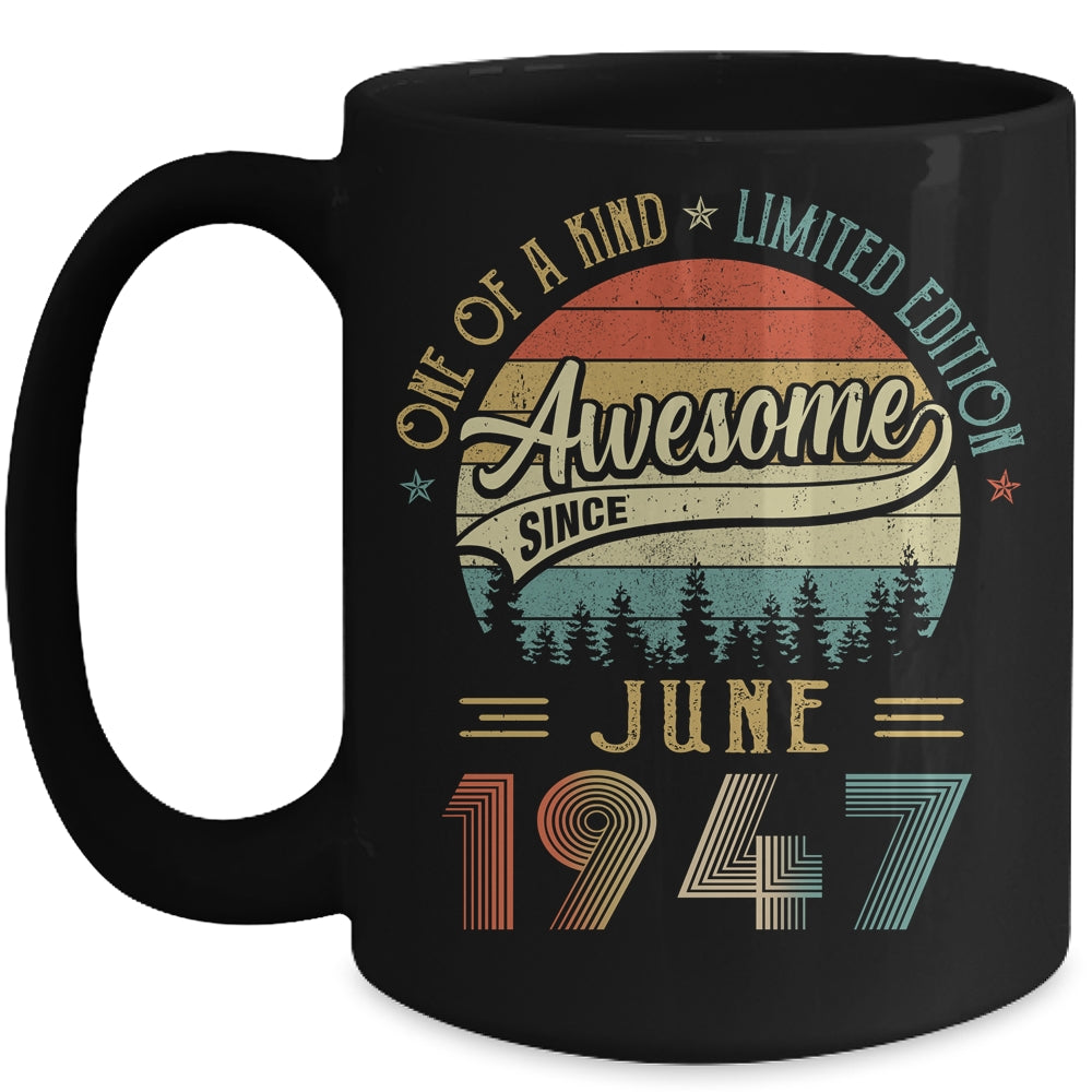 June 1947 Vintage 75 Years Old Retro 75th Birthday Mug Coffee Mug | Teecentury.com