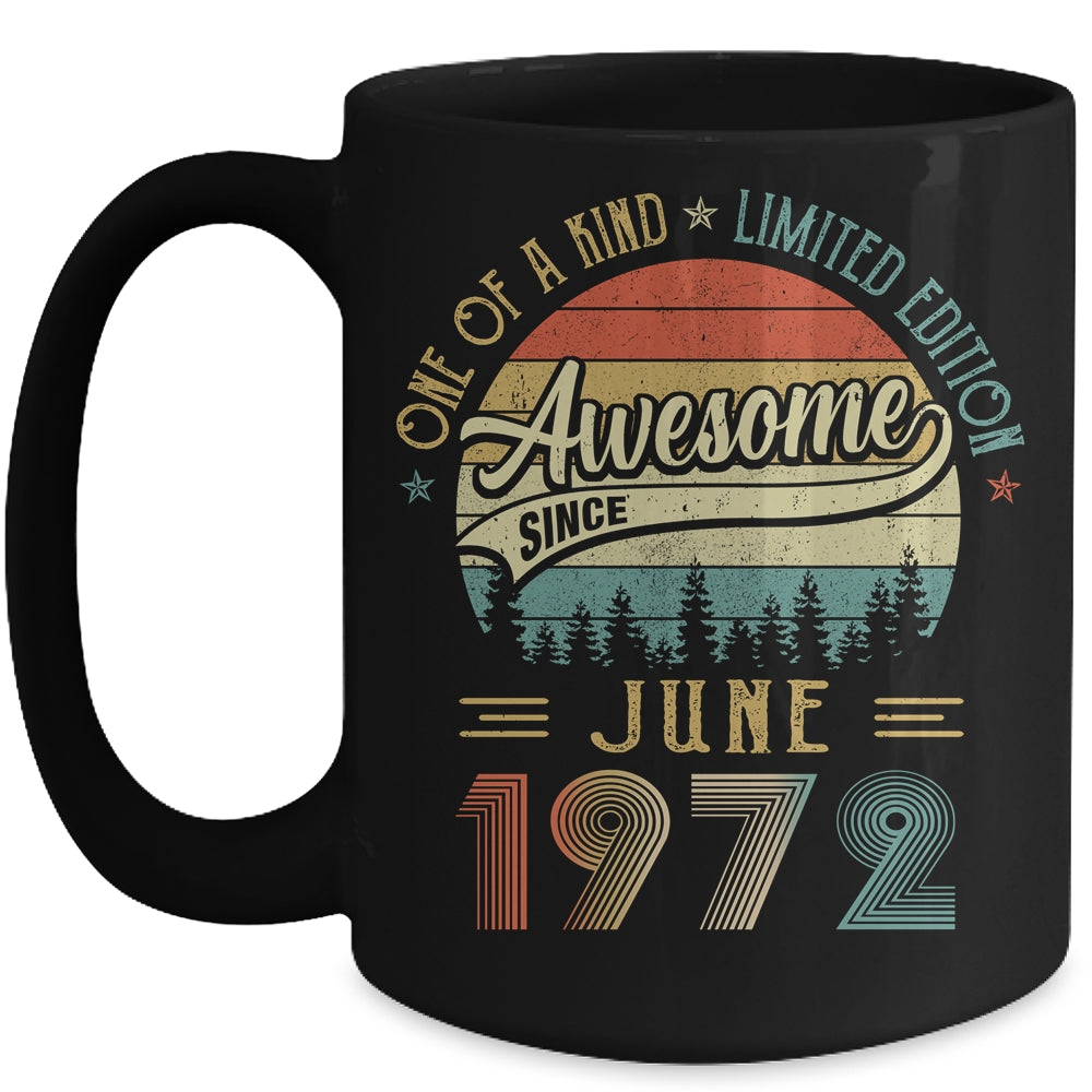 June 1972 Vintage 50 Years Old Retro 50th Birthday Mug Coffee Mug | Teecentury.com