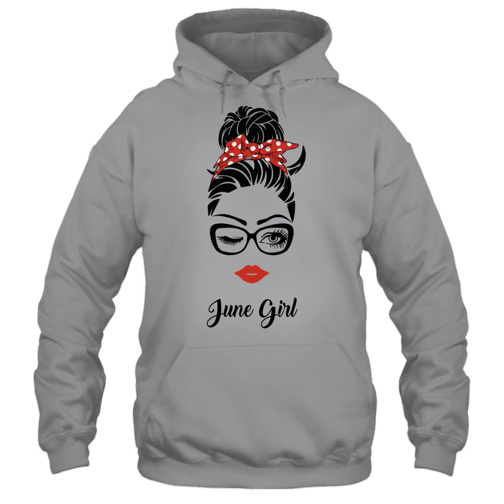 June Girl Woman Face Wink Eyes Lady Face Birthday Gift T-Shirt & Tank Top | Teecentury.com