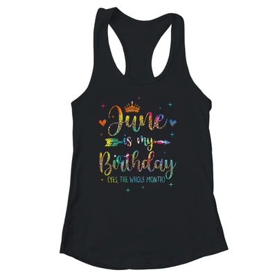 June Is My Birthday Yes The Whole Month Tie Dye Leopard Shirt & Tank Top | teecentury