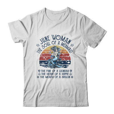 June Woman The Soul Of A Mermaid Vintage Birthday Gift T-Shirt & Tank Top | Teecentury.com