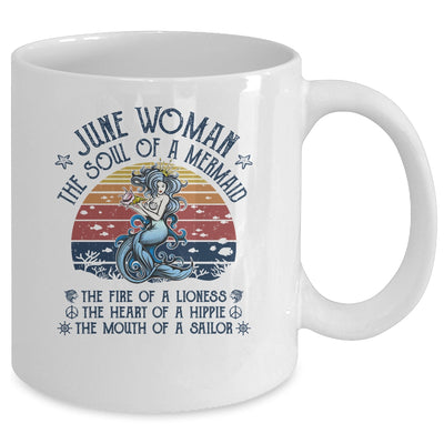 June Woman The Soul Of A Mermaid Vintage Birthday Gift Mug Coffee Mug | Teecentury.com