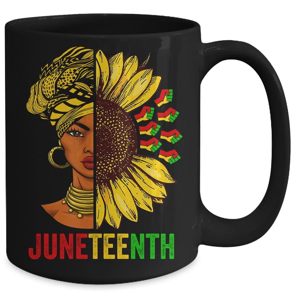 Juneteenth Black History African American Women Sunflower Mug | teecentury