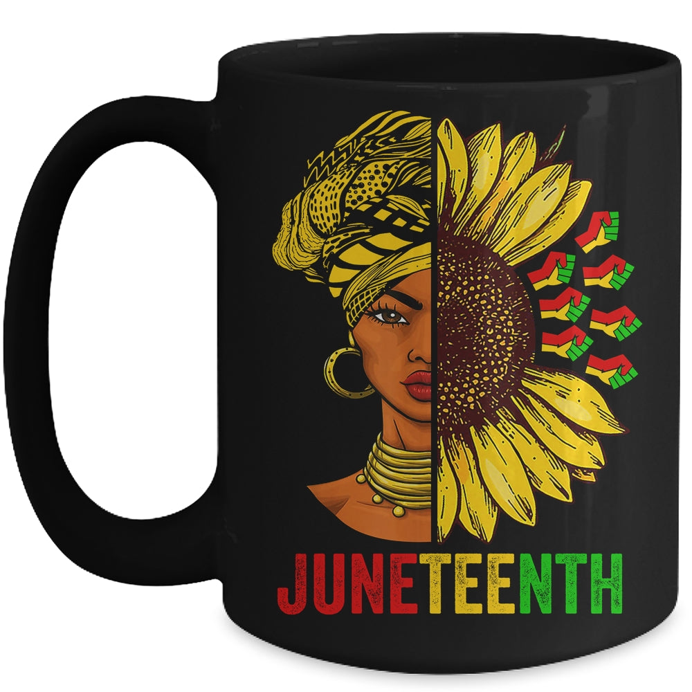 Juneteenth Black History African American Women Sunflower Mug | teecentury