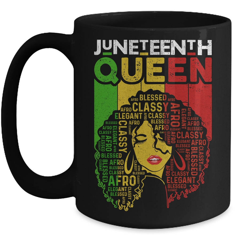 Juneteenth Queen Afro Melanin Black Girl Magic Women Girls Mug Coffee Mug | Teecentury.com