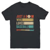 Just A Boy Who Loves Baseball Funny Retro Baseball Youth Shirt | teecentury