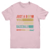 Just A Boy Who Loves Baseball Funny Retro Baseball Youth Shirt | teecentury