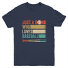 Just A Boy Who Loves Baseball Funny Retro Baseball Youth Shirt | teecentury