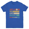 Just A Boy Who Loves Baseball Funny Retro Baseball Youth Shirt | teecentury