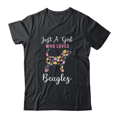 Just A Girl Who Loves Beagle Botanical Flower T-Shirt & Tank Top | Teecentury.com