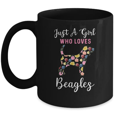 Just A Girl Who Loves Beagle Botanical Flower Mug Coffee Mug | Teecentury.com