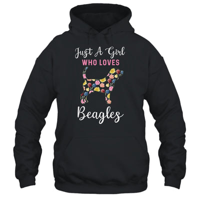 Just A Girl Who Loves Beagle Botanical Flower T-Shirt & Tank Top | Teecentury.com