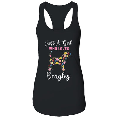 Just A Girl Who Loves Beagle Botanical Flower T-Shirt & Tank Top | Teecentury.com