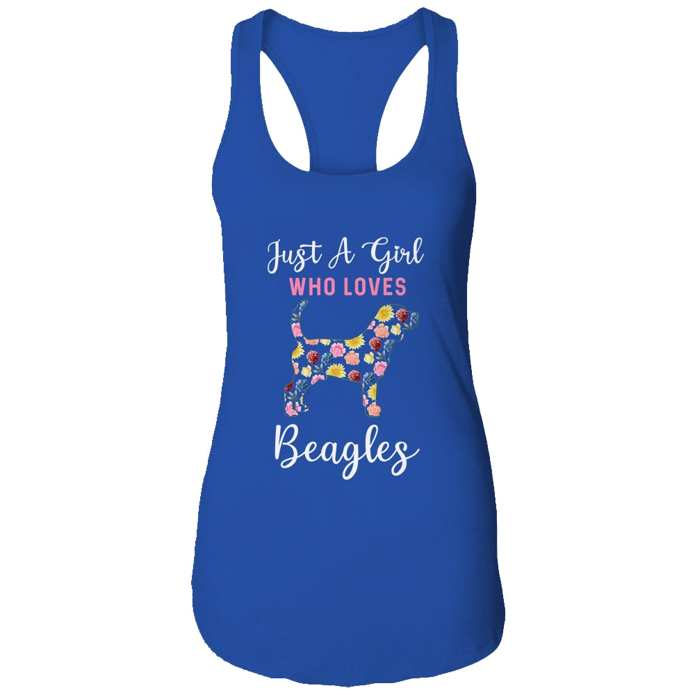 Just A Girl Who Loves Beagle Botanical Flower T-Shirt & Tank Top | Teecentury.com