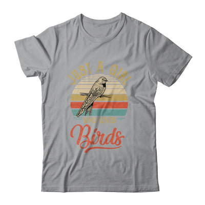 Just A Girl Who Loves Birds Cute Vintage Birds Girl T-Shirt & Tank Top | Teecentury.com