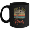 Just A Girl Who Loves Birds Cute Vintage Birds Girl Mug Coffee Mug | Teecentury.com