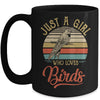 Just A Girl Who Loves Birds Cute Vintage Birds Girl Mug Coffee Mug | Teecentury.com