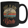 Just A Girl Who Loves Birds Cute Vintage Birds Girl Mug Coffee Mug | Teecentury.com